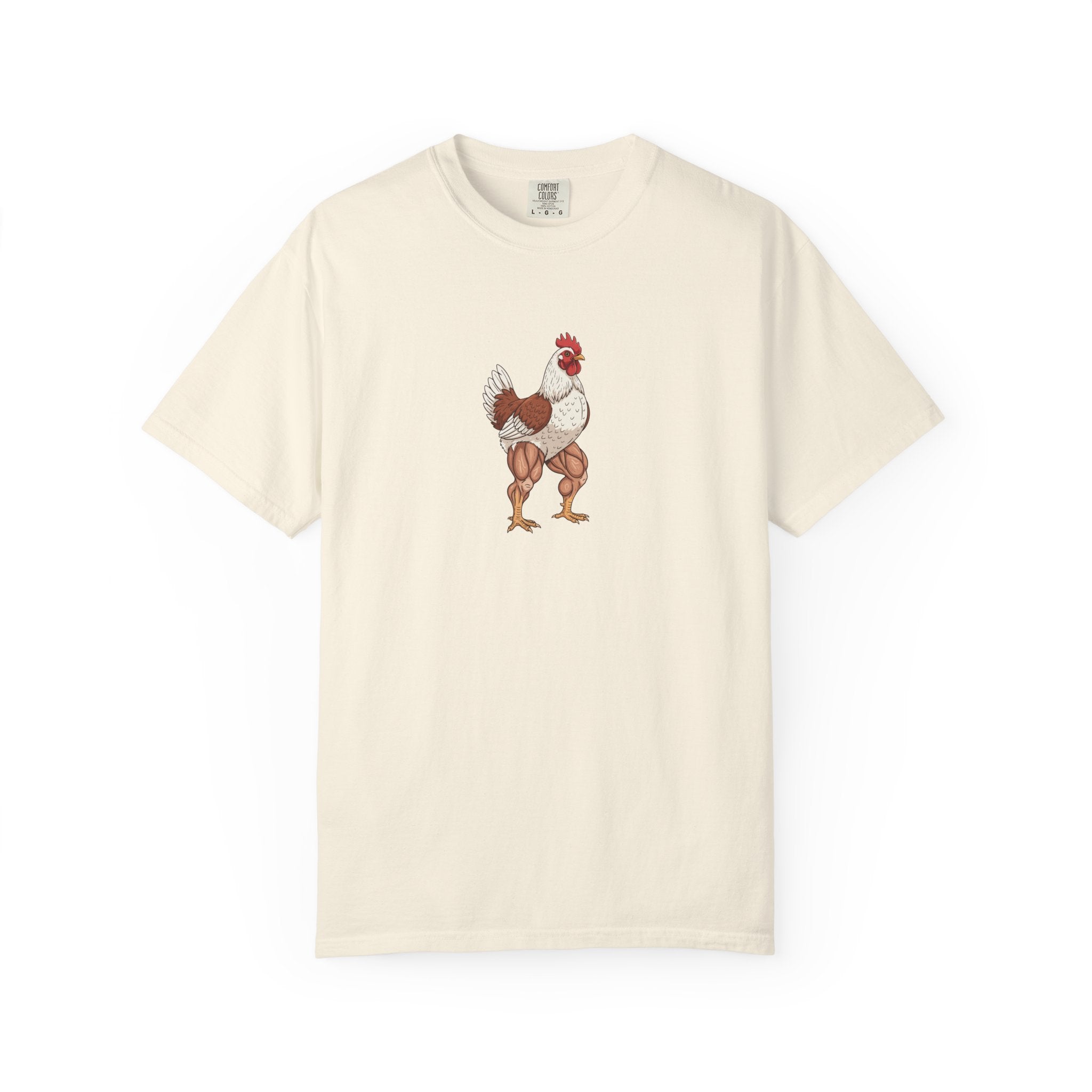 Chicken with Giant Legs Rooster Illustration T-Shirt | Farm Animal Tee