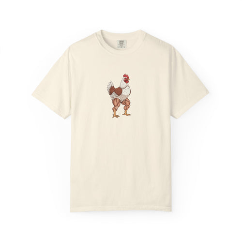 Chicken with Giant Legs Rooster Illustration T-Shirt | Farm Animal Tee