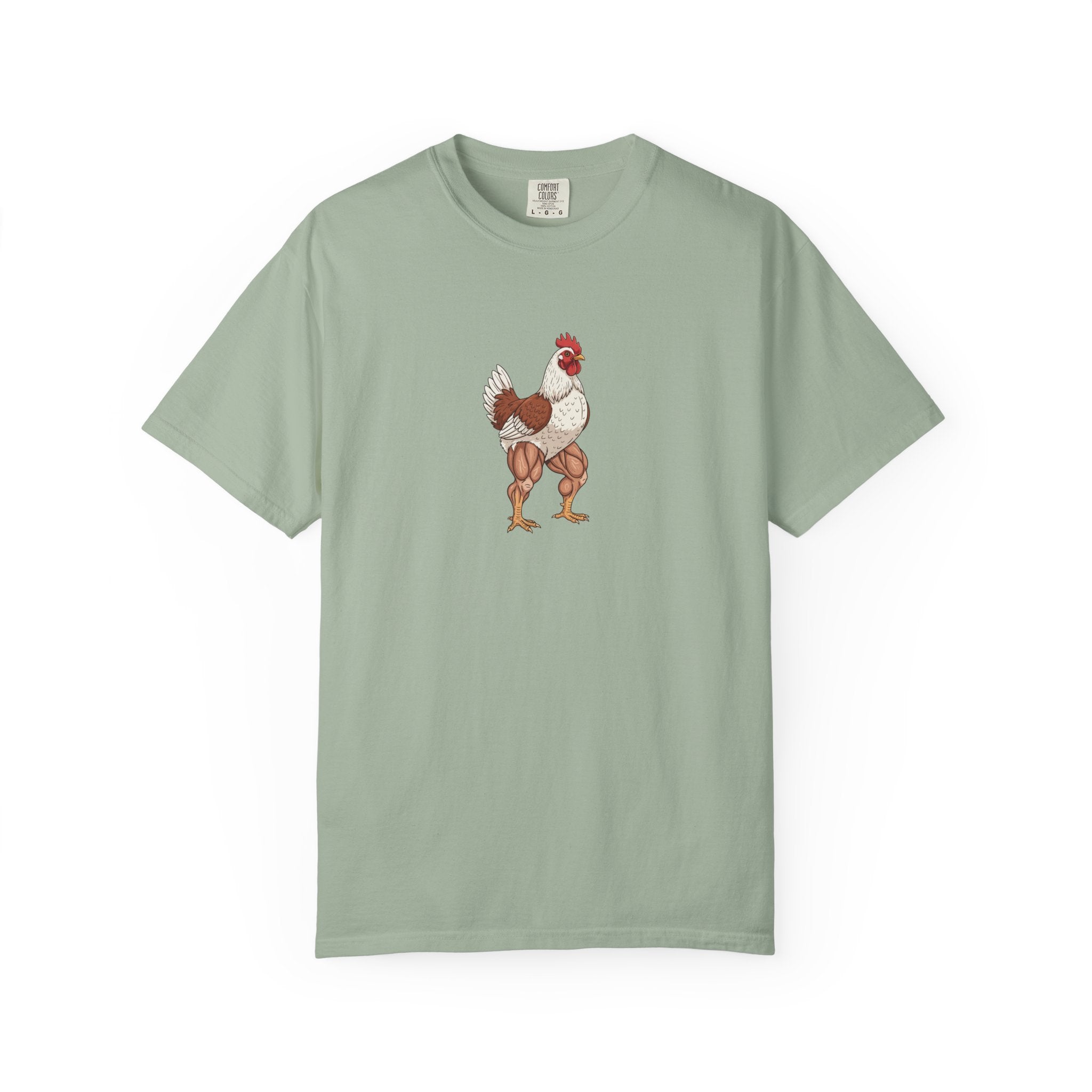 Chicken with Giant Legs Rooster Illustration T-Shirt | Farm Animal Tee