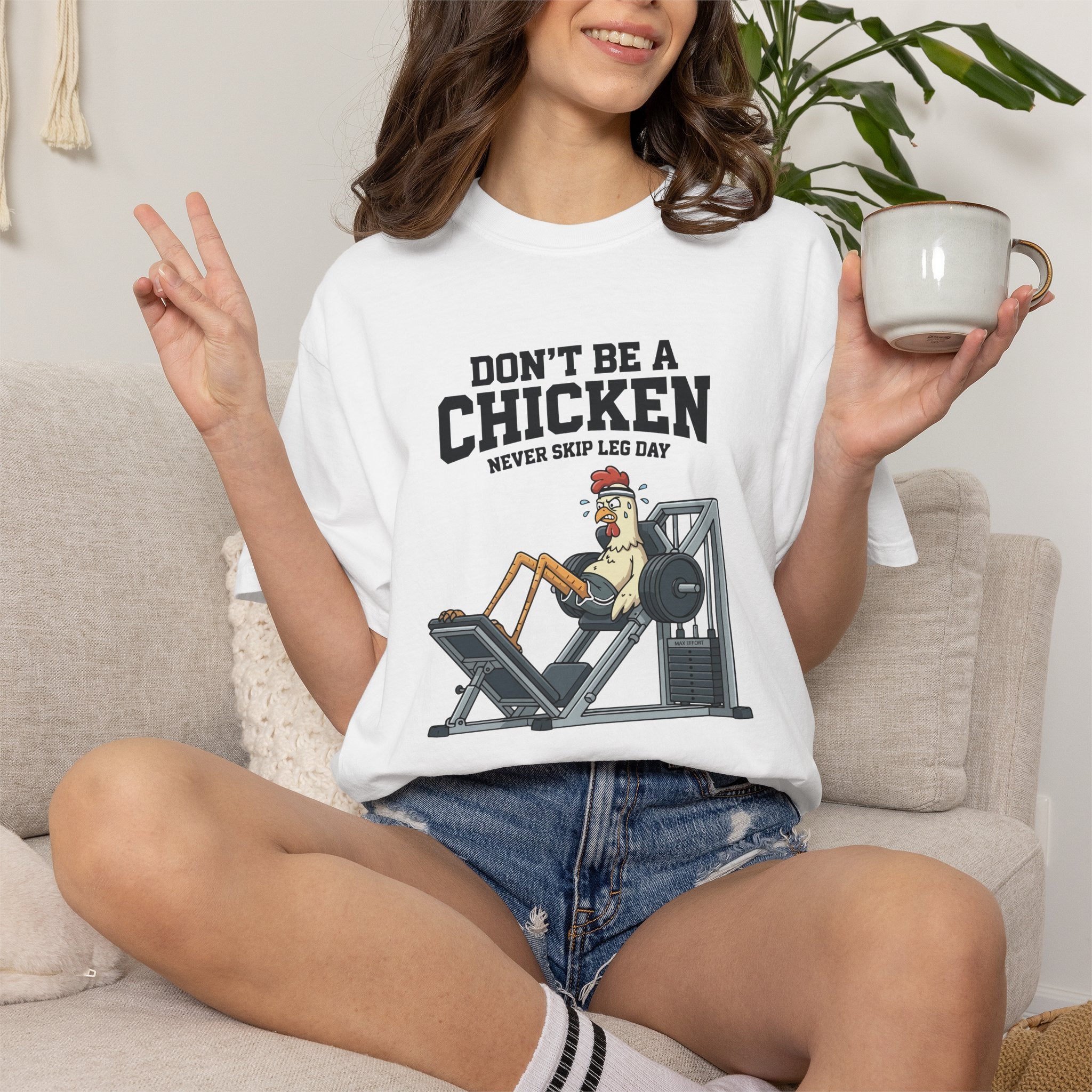Don't Be A Chicken gym shirt | leg day workout tee