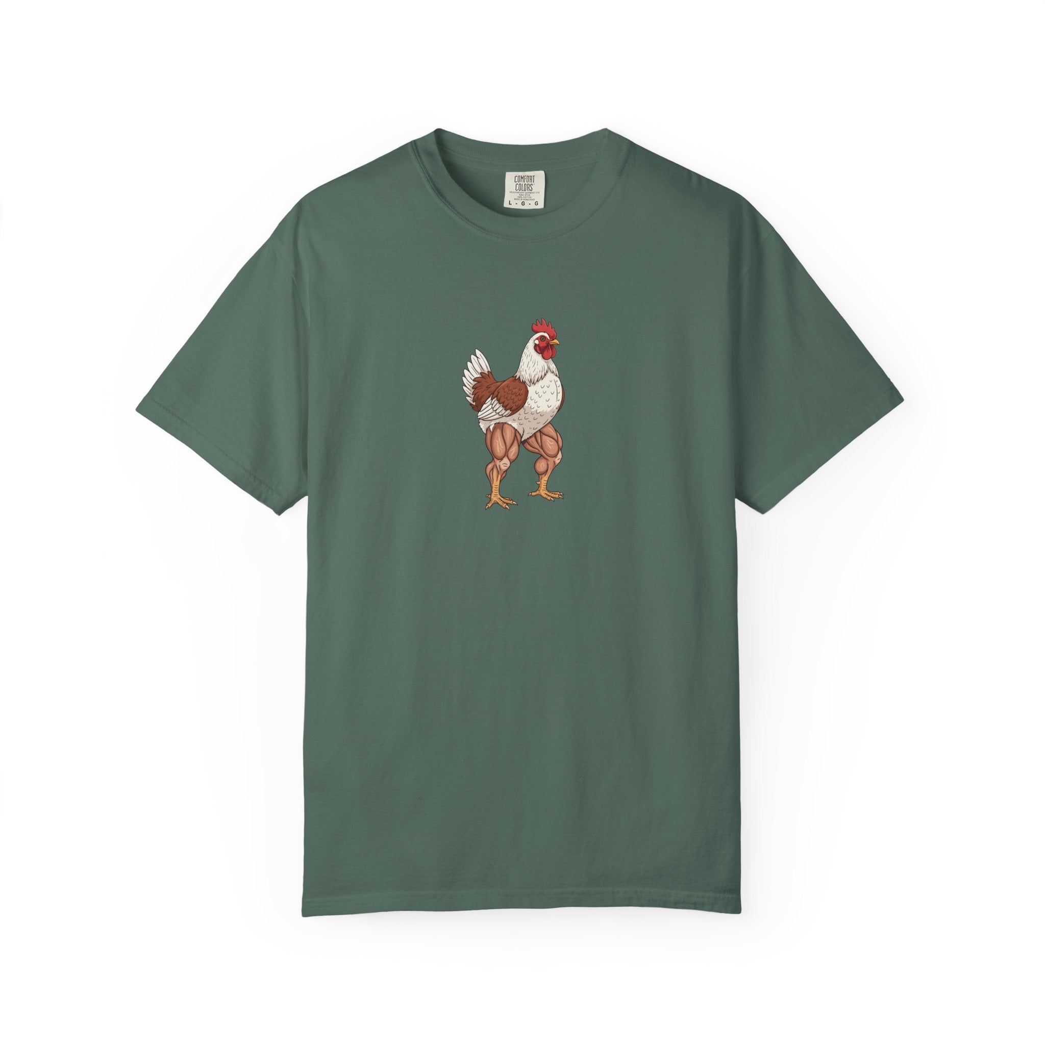 Chicken with Giant Legs Rooster Illustration T-Shirt | Farm Animal Tee