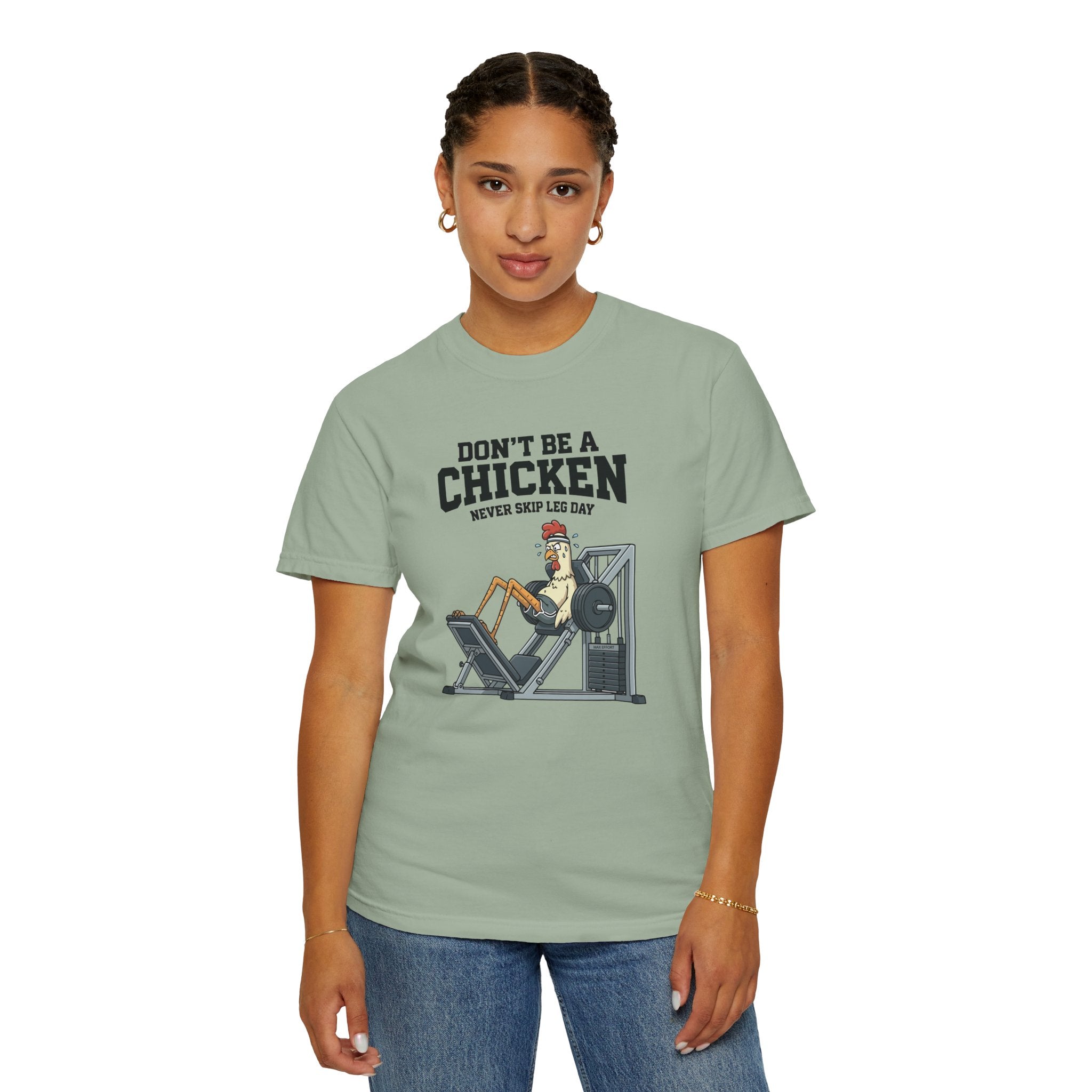 Don't Be A Chicken gym shirt | leg day workout tee