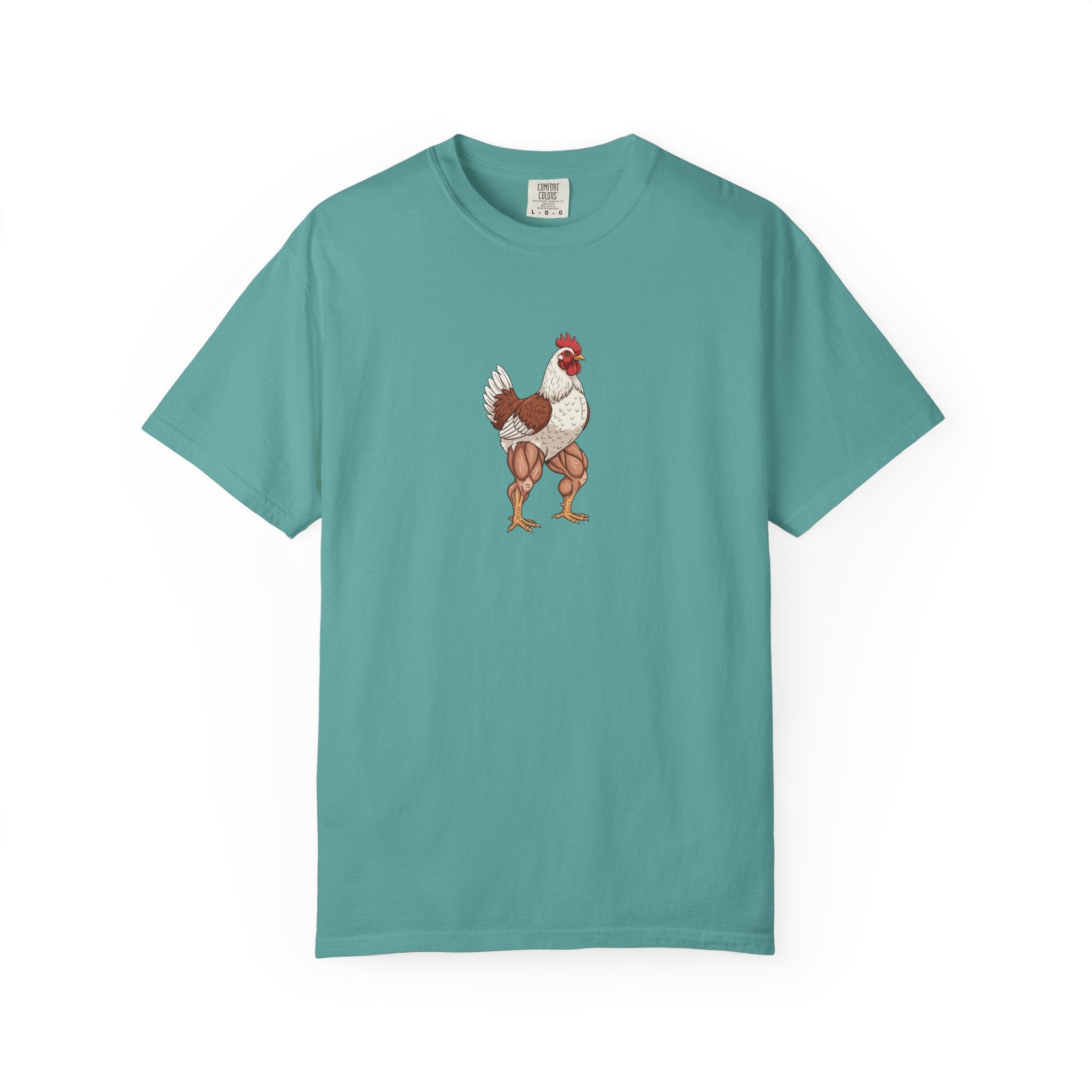 Chicken with Giant Legs Rooster Illustration T-Shirt | Farm Animal Tee