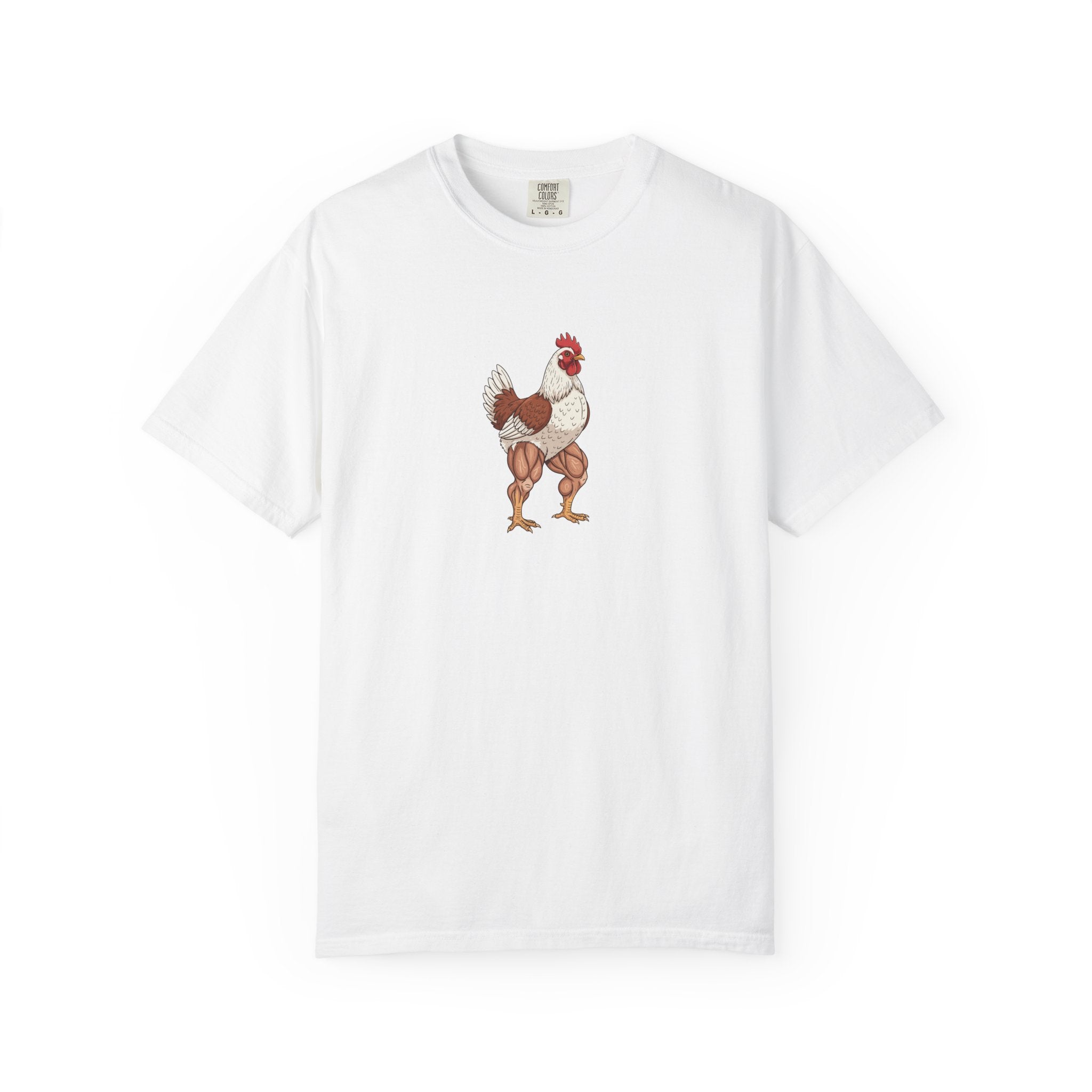 Chicken with Giant Legs Rooster Illustration T-Shirt | Farm Animal Tee