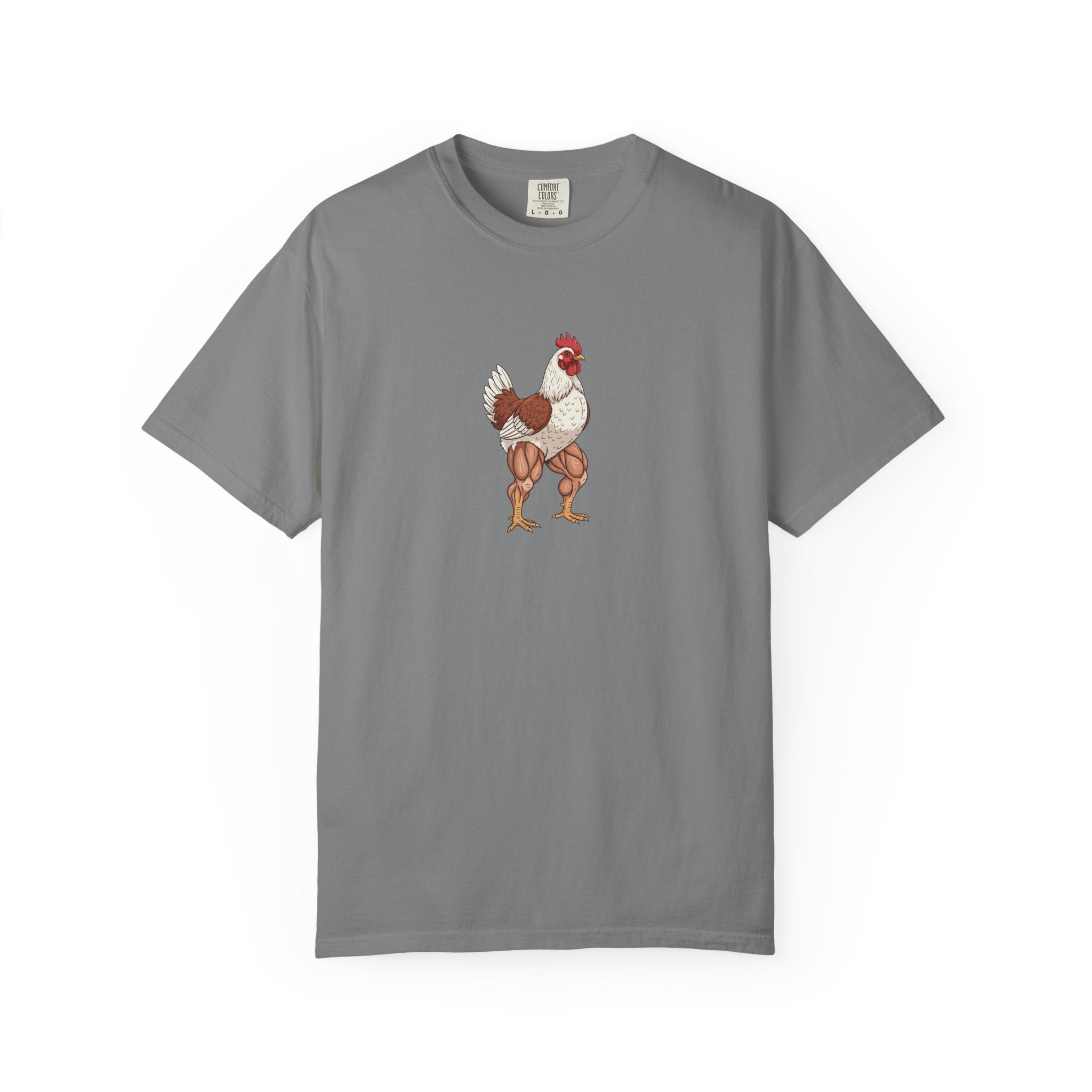 Chicken with Giant Legs Rooster Illustration T-Shirt | Farm Animal Tee